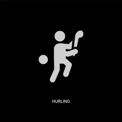 white hurling vector icon on black background. modern flat hurling from sport concept vector sign symbol can be use for web, mobile and logo.