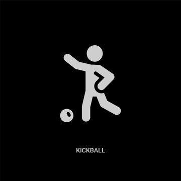white kickball vector icon on black background. modern flat kickball from sport concept vector sign symbol can be use for web, mobile and logo.