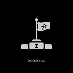 white success flag vector icon on black background. modern flat success flag from startup stategy and concept vector sign symbol can be use for web, mobile and logo.