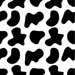 Fototapeta na wymiar ￼ cow texture pattern repeated seamless black and white