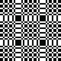 Black and white chequered background. Abstract geometric checkered pattern. Momochrome tessellated texture.