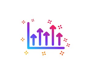 Growth chart icon. Financial graph sign. Upper Arrows symbol. Business investment. Dynamic shapes. Gradient design growth chart icon. Classic style. Vector