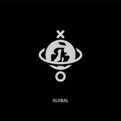 white global vector icon on black background. modern flat global from strategy concept vector sign symbol can be use for web, mobile and logo.