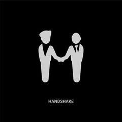 white handshake vector icon on black background. modern flat handshake from strategy concept vector sign symbol can be use for web, mobile and logo.