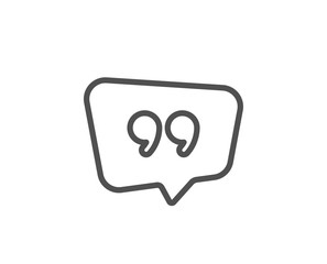 Quote bubble line icon. Chat comment sign. Speech bubble symbol. Quality design element. Linear style quote bubble icon. Editable stroke. Vector
