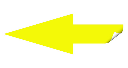 Gelber Pfeil nach links vor weißem Hintergrund