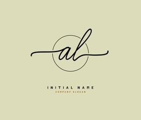 Obraz premium A L AL Beauty vector initial logo, handwriting logo of initial signature, wedding, fashion, jewerly, boutique, floral and botanical with creative template for any company or business.