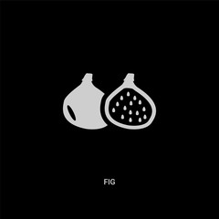 white fig vector icon on black background. modern flat fig from summer concept vector sign symbol can be use for web, mobile and logo.