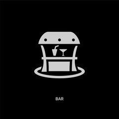 white bar vector icon on black background. modern flat bar from summer concept vector sign symbol can be use for web, mobile and logo.