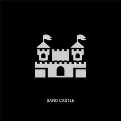 white sand castle vector icon on black background. modern flat sand castle from summer concept vector sign symbol can be use for web, mobile and logo.