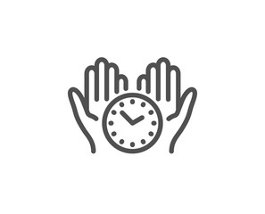 Fototapeta premium Safe time line icon. Clock sign. Hold watch symbol. Quality design element. Linear style safe time icon. Editable stroke. Vector