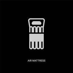 white air mattress vector icon on black background. modern flat air mattress from summer concept vector sign symbol can be use for web, mobile and logo.