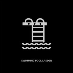 white swimming pool ladder vector icon on black background. modern flat swimming pool ladder from summer concept vector sign symbol can be use for web, mobile and logo.