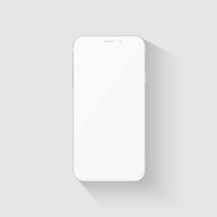 White modern smart phone concept, mobile ready for your presentation, design, app.