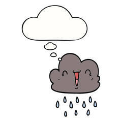 cartoon storm cloud and thought bubble