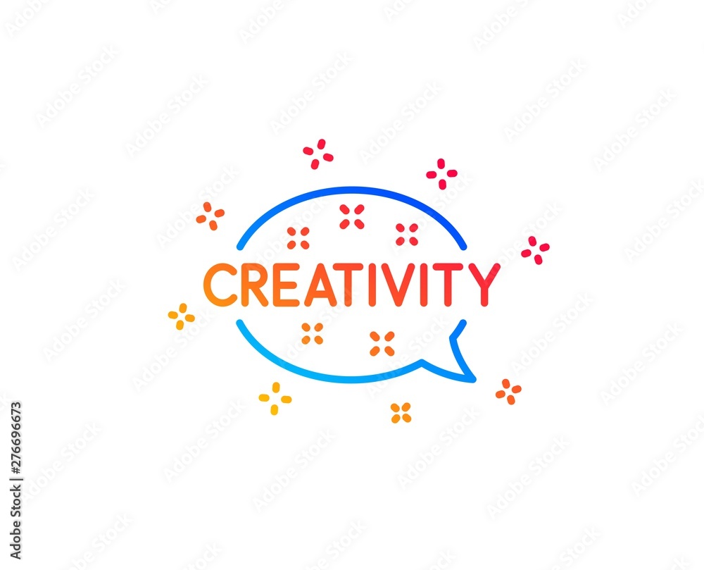 Poster creativity speech bubble line icon. graphic art sign. inspiration symbol. gradient design elements. 