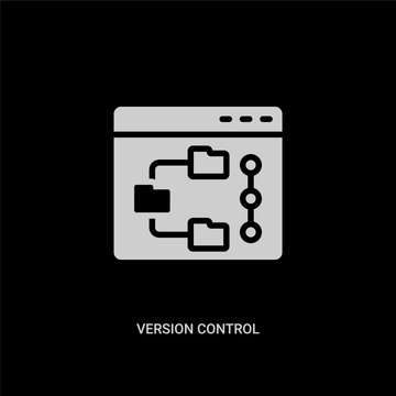 white version control vector icon on black background. modern flat version control from technology concept vector sign symbol can be use for web, mobile and logo.