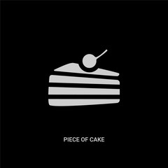 white piece of cake vector icon on black background. modern flat piece of cake from thanksgiving concept vector sign symbol can be use for web, mobile and logo.