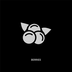 white berries vector icon on black background. modern flat berries from thanksgiving concept vector sign symbol can be use for web, mobile and logo.