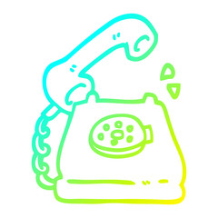 cold gradient line drawing cartoon telephone ringing