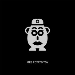 white mrs potato toy vector icon on black background. modern flat mrs potato toy from toys concept vector sign symbol can be use for web, mobile and logo.