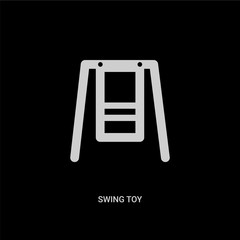 white swing toy vector icon on black background. modern flat swing toy from toys concept vector sign symbol can be use for web, mobile and logo.