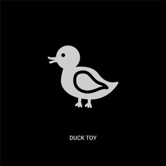 white duck toy vector icon on black background. modern flat duck toy from toys concept vector sign symbol can be use for web, mobile and logo.