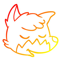 warm gradient line drawing cartoon fox face
