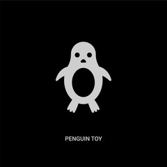 white penguin toy vector icon on black background. modern flat penguin toy from toys concept vector sign symbol can be use for web, mobile and logo.