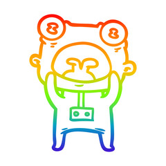 rainbow gradient line drawing cartoon weird alien communicating