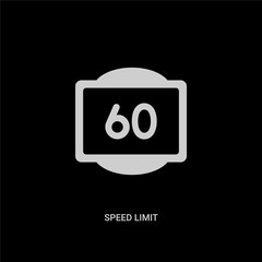 white speed limit vector icon on black background. modern flat speed limit from traffic signs concept vector sign symbol can be use for web, mobile and logo.