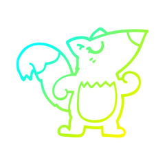 cold gradient line drawing cartoon confident squirrel