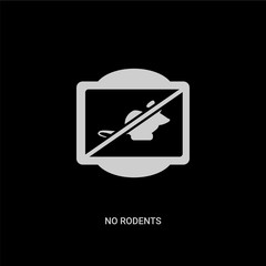 white no rodents vector icon on black background. modern flat no rodents from traffic signs concept vector sign symbol can be use for web, mobile and logo.