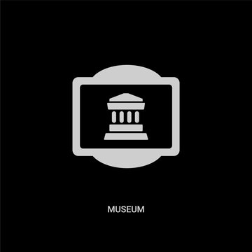 white museum vector icon on black background. modern flat museum from traffic signs concept vector sign symbol can be use for web, mobile and logo.