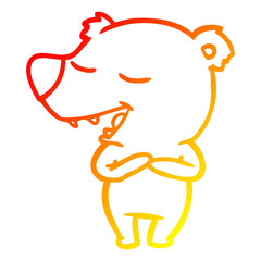 warm gradient line drawing cartoon polar bear