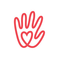 Hand logo, illustration, vector