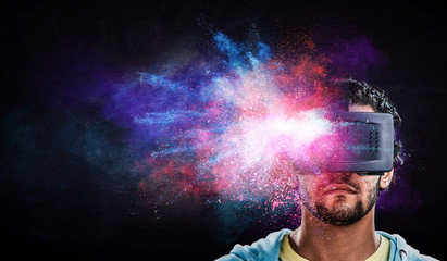 Virtual reality experience. Technologies of the future. Mixed media