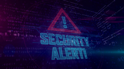 Security alert hologram illustration - obrazy, fototapety, plakaty