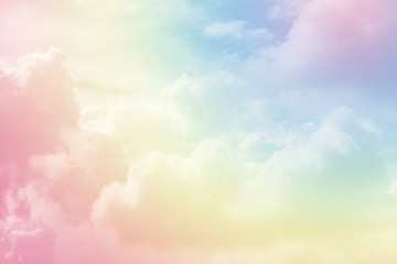 Naklejka na ściany i meble Sun and cloud background with a pastel colour