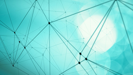 Obraz premium Digital technology inspiration, modern illustration idea, triangles and lines connection graphic