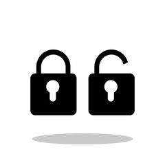 Lock / Unlock icon in trendy flat style. Vector Illustration EPS 10.
