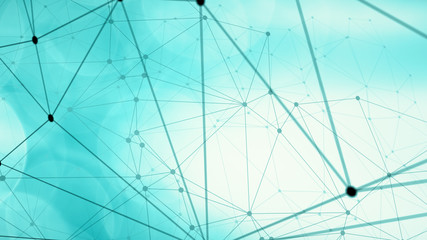 Obraz premium Connected lines polygonal layout, many triangles and circles connected