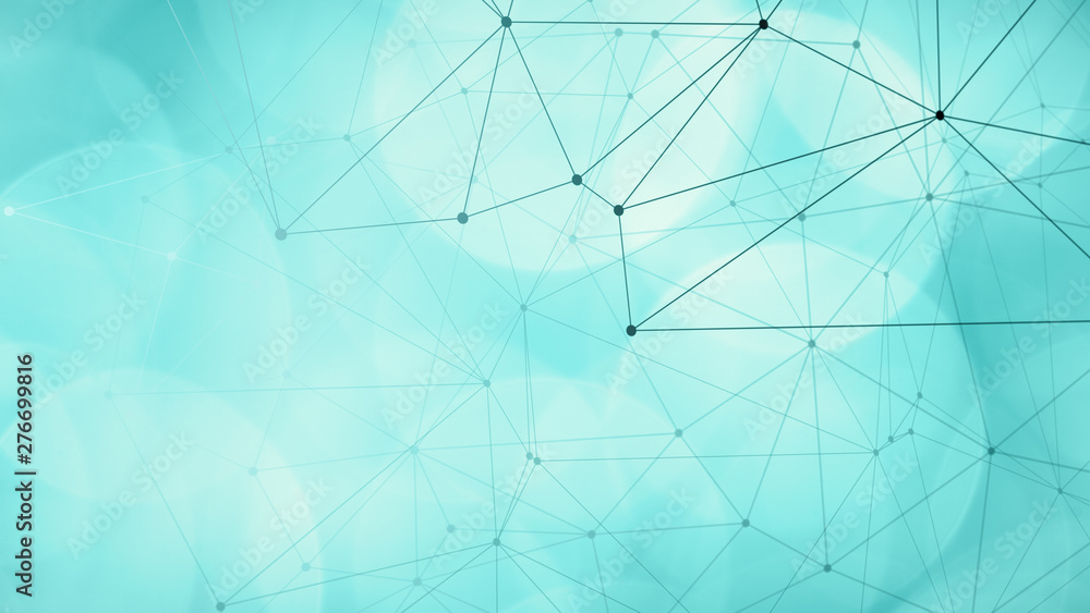 Wall mural connecting the dots and lines polygonal layout, abstract connections futuristic pattern