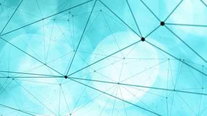 Connected round shapes with circles, digital wires transformation