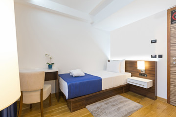 Interior of a hotel bedroom