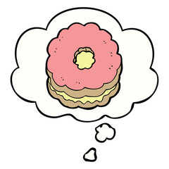 cartoon biscuit and thought bubble