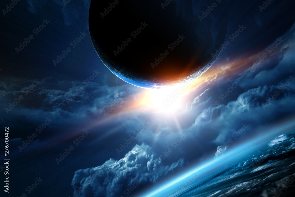Canvas Prints abstract planets and space background