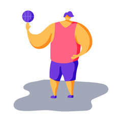 basketball player flat illustration design vector