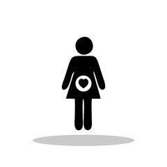 Pregnant women icon in flat style. Pregnancy symbol for your web site design, logo, app, UI Vector EPS 10.