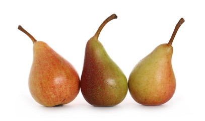 Fresh ripe pears isolated on white background